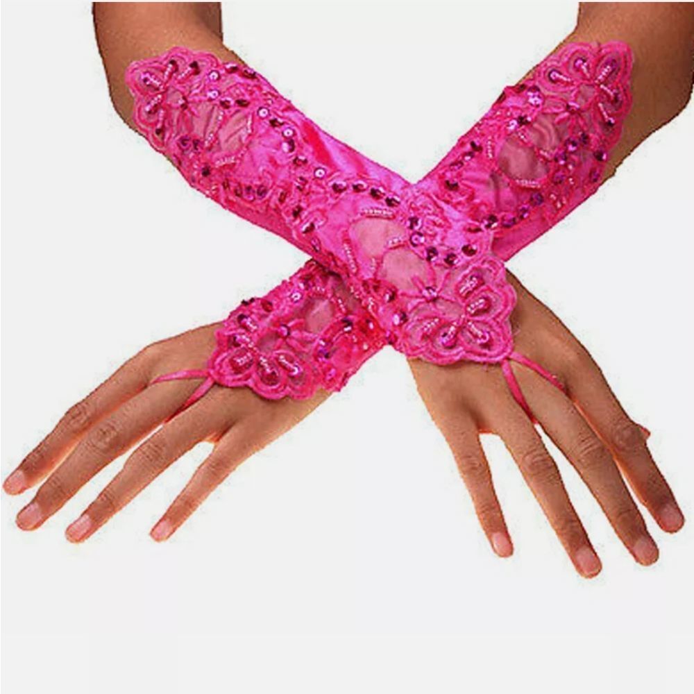 Pearl lace Bridal glove Wedding Prom Party Costume